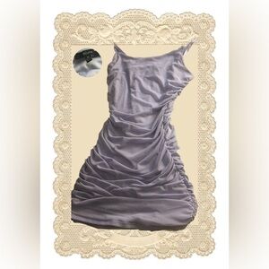 Blāshe Light Purple Ruched Mini Dress